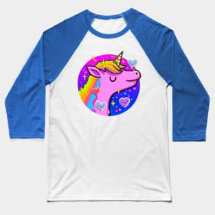 Pretty Pink Unicorn Baseball T-Shirt